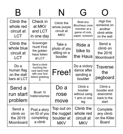 BlocHaus BINGO Card