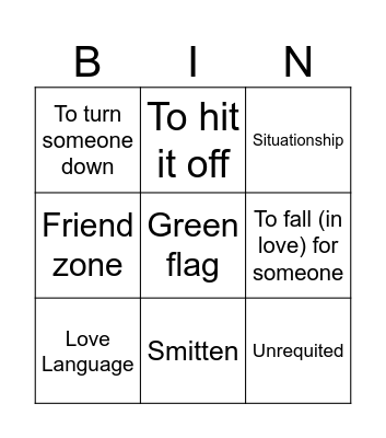 Valentine's Day Bingo Card
