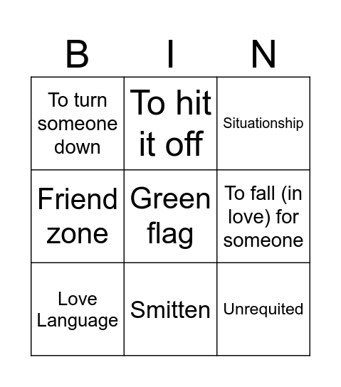 Valentine's Day Bingo Card