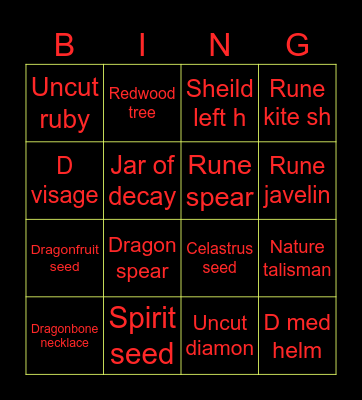 Vorkath Bingo Card