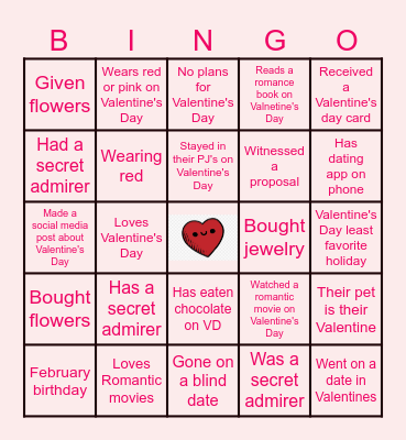 SROCI Valentine's Bingo Card