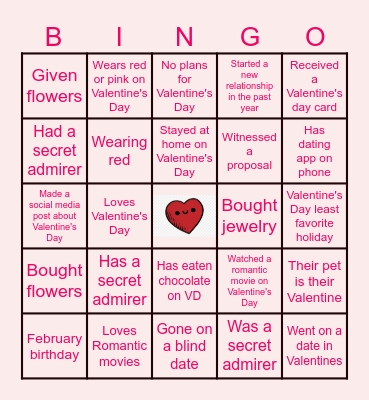 SROCI Valentine's Bingo Card