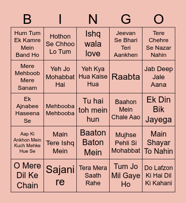 Valentine Bingo Card