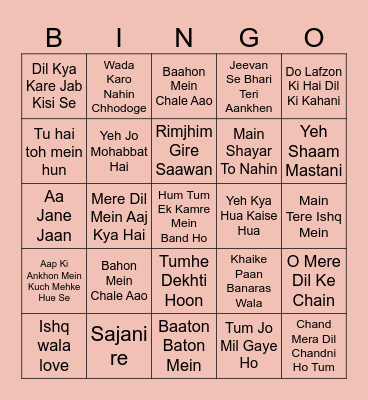 Valentine Bingo Card