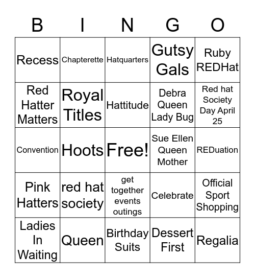 RED HATS SOJ MEET & GREET Bingo Card