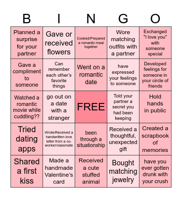 Love-Oh Bingo! Bingo Card