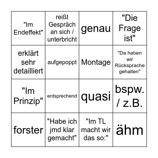 TL Bingo Card