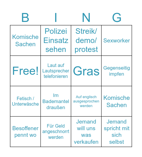 Berlin bingo Card