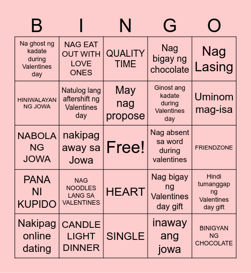 AD Valentine's Day Bingo 2025 Bingo Card
