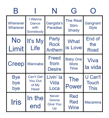 Swingo Bingo Card