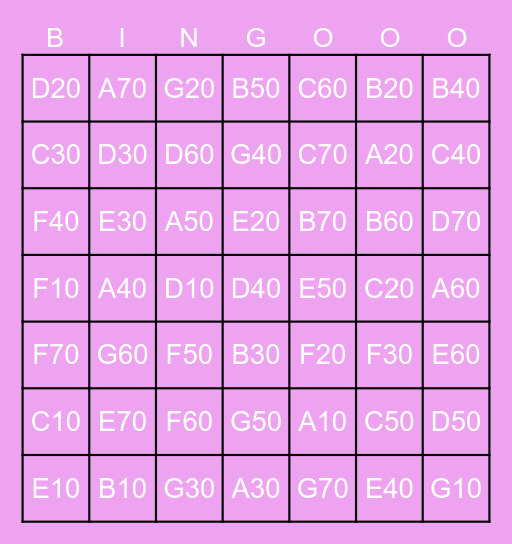 最後一輪 Bingo Card