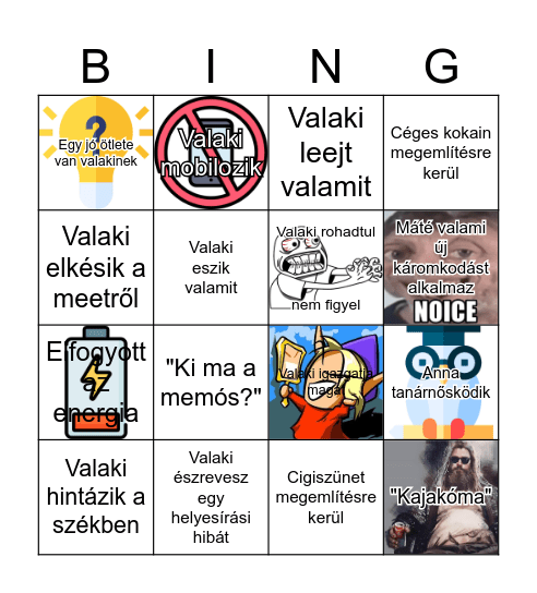 SM bingó Bingo Card