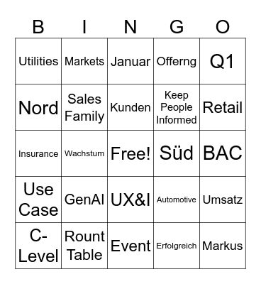 CC Family Sales Bingo Card