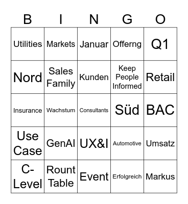 CC Family Sales Bingo Card