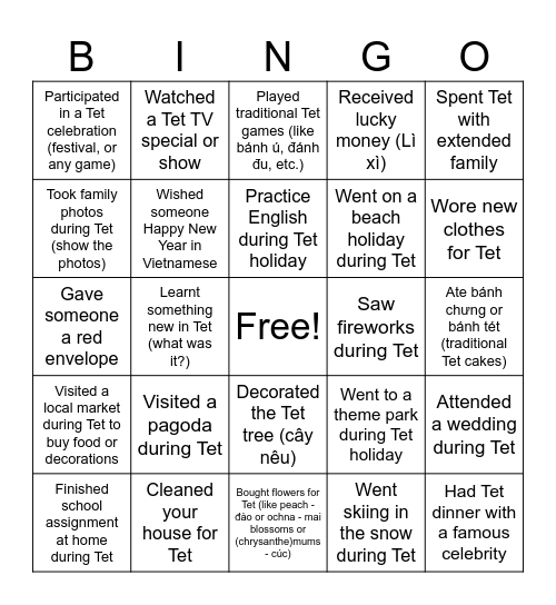 Find someone who... Bingo Card