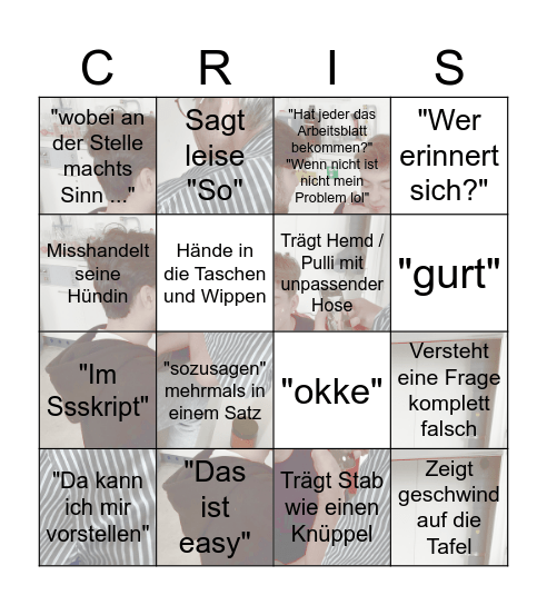 2. Chris Bingo Card