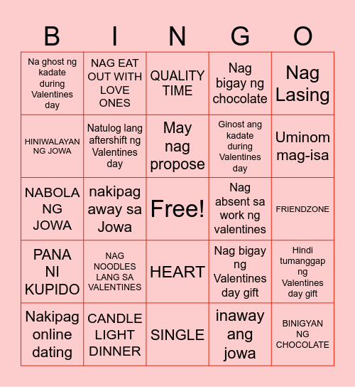 AD Valentine's Day Bingo 2025 Bingo Card
