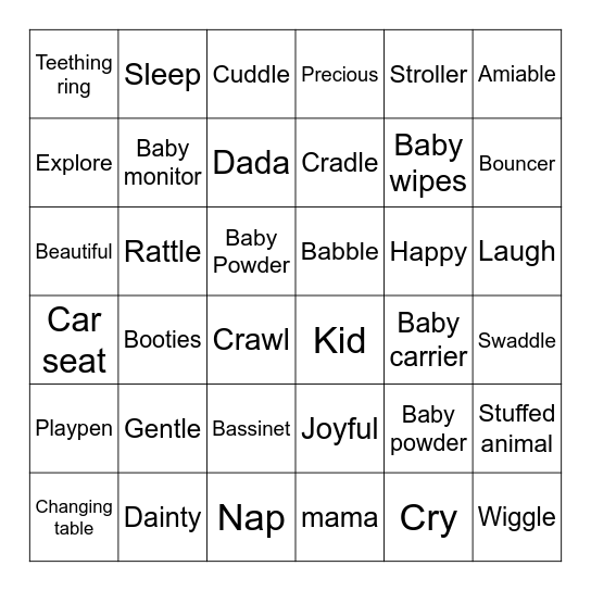 BABY Bingo Card