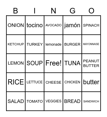 LUNCH Bingo Card