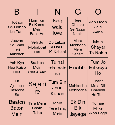 Valentine Bingo Card