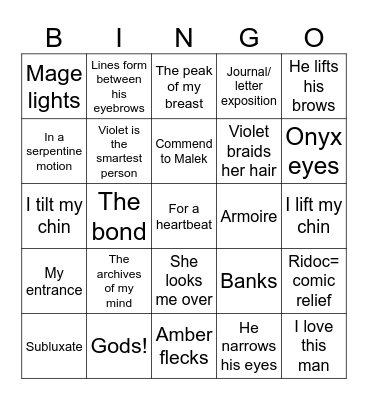 Onyx Storm Bingo Card