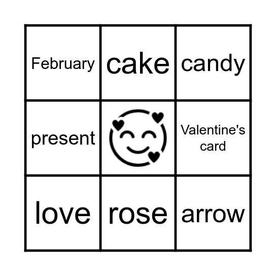 Valentine's Day Bingo Card
