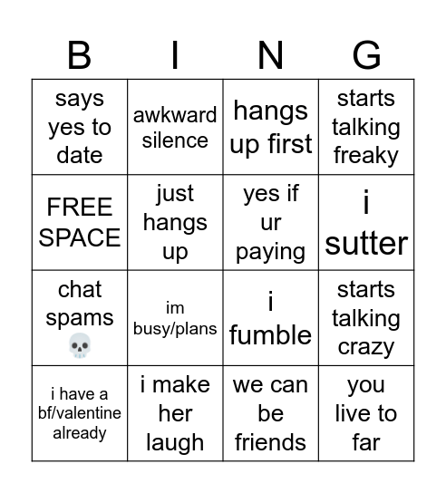 RIZZ BINGO Card