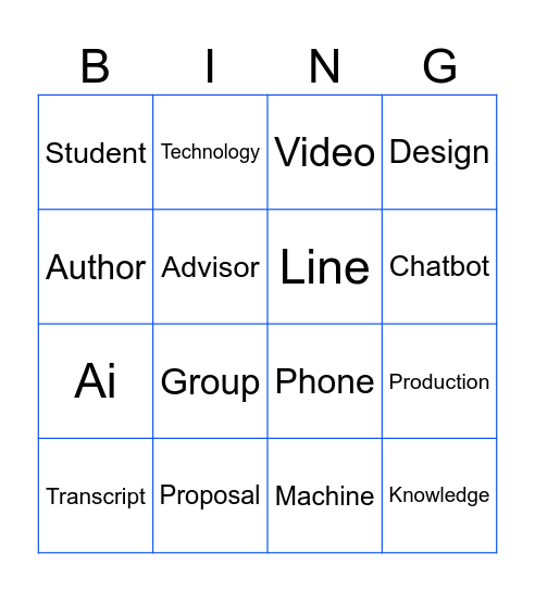 FAHSAIII GAME Bingo Card