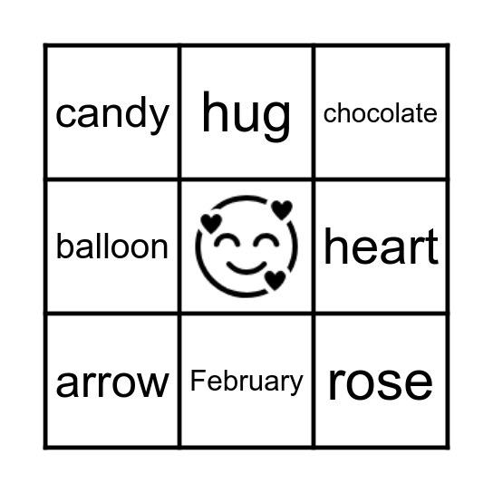 Valentine's Day Bingo Card