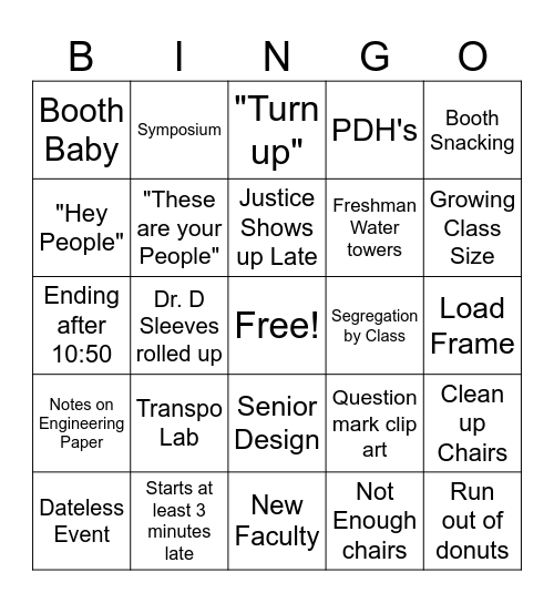 CE Bingo Card
