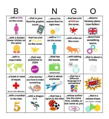Make sure to grab a shelf marker and GO! Bingo Card