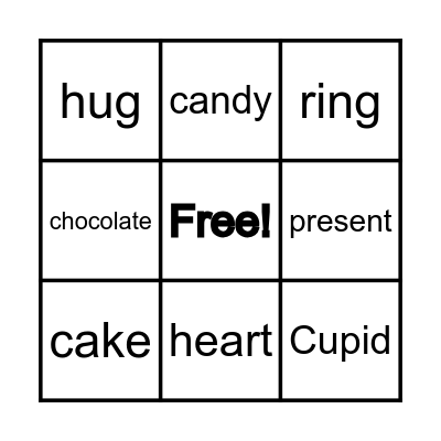 Valentine's Day Bingo Card