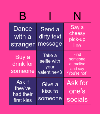 Valentine's day bingo Card