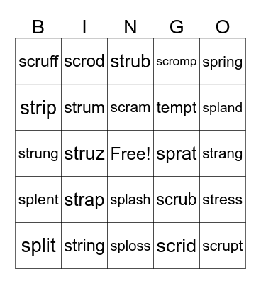 Wilson 2.5 Bingo Card
