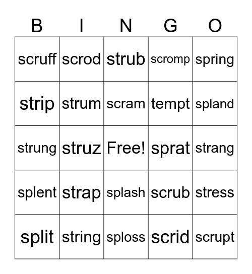 Wilson 2.5 Bingo Card