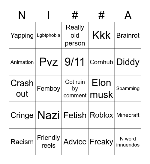 INSTAREELS BINGO Card