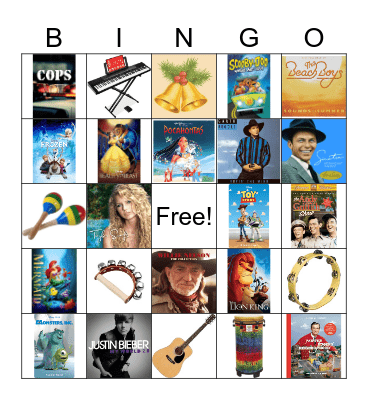 Musical Bingo Card