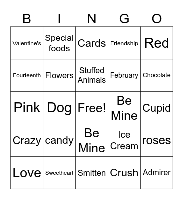Valentine Fun!! Bingo Card