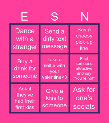 Valentine’s bingo Card