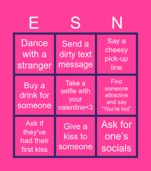 Valentine’s bingo Card