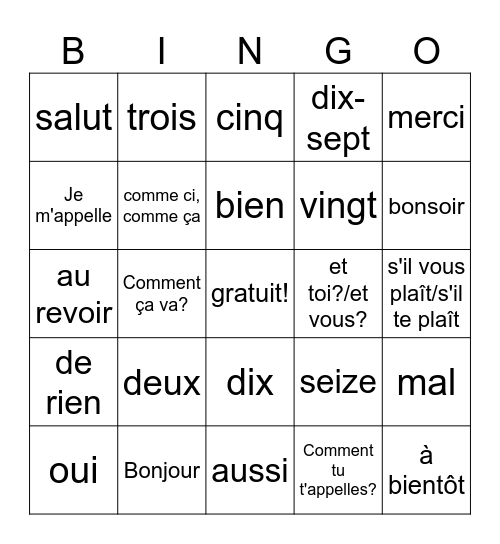 Riley Castro Bingo Card