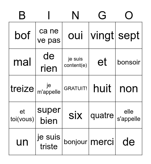 Wyatt Marfitt Bingo Card