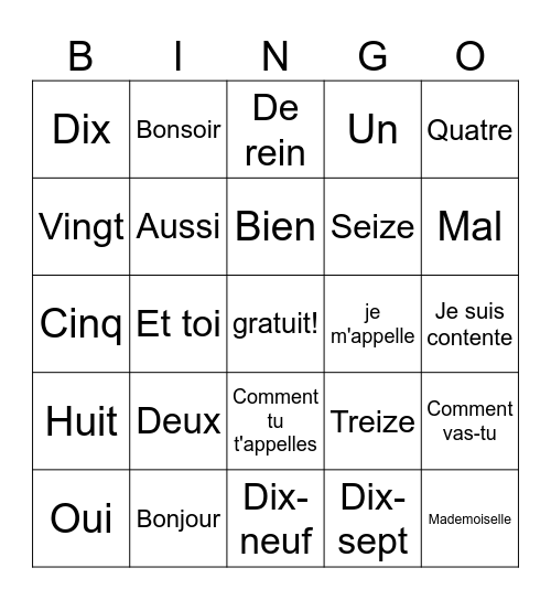 Selenia Fernandez Bingo Card