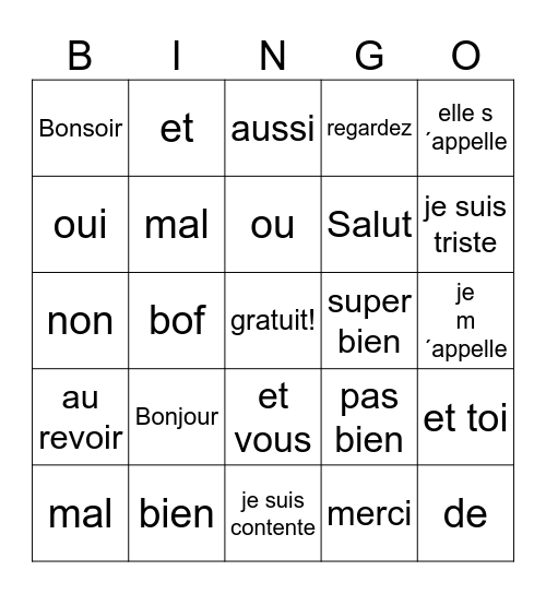 William Ronco Bingo Card