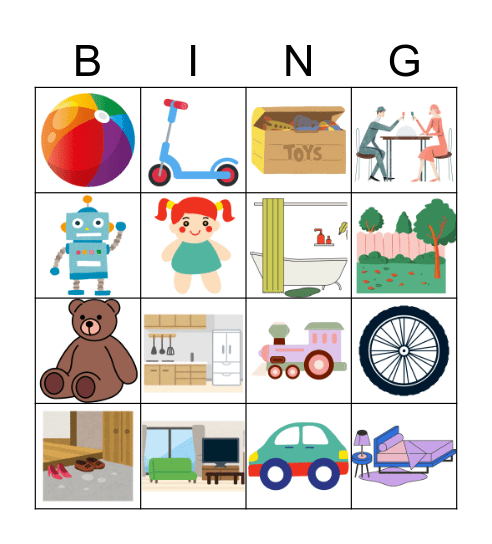 Bingo - Rooms & Toys Bingo Card
