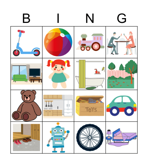 Bingo - Toys & Rooms Bingo Card