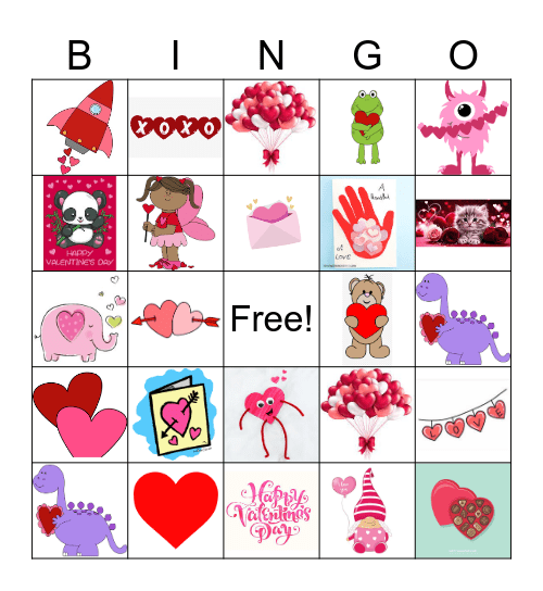 Valentines Day Bingo Card