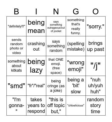 !!  Kit's bingo !! Bingo Card