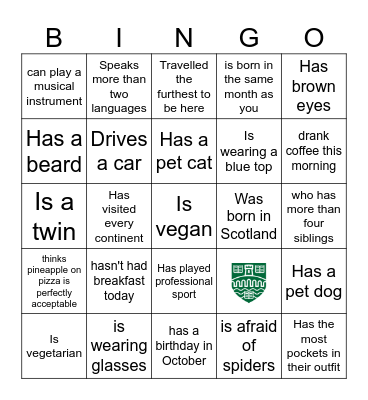Cheesy icebreaker Bingo Card