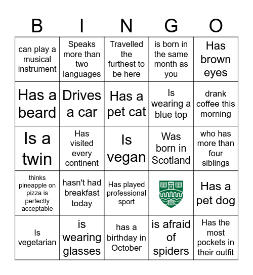 Cheesy icebreaker Bingo Card